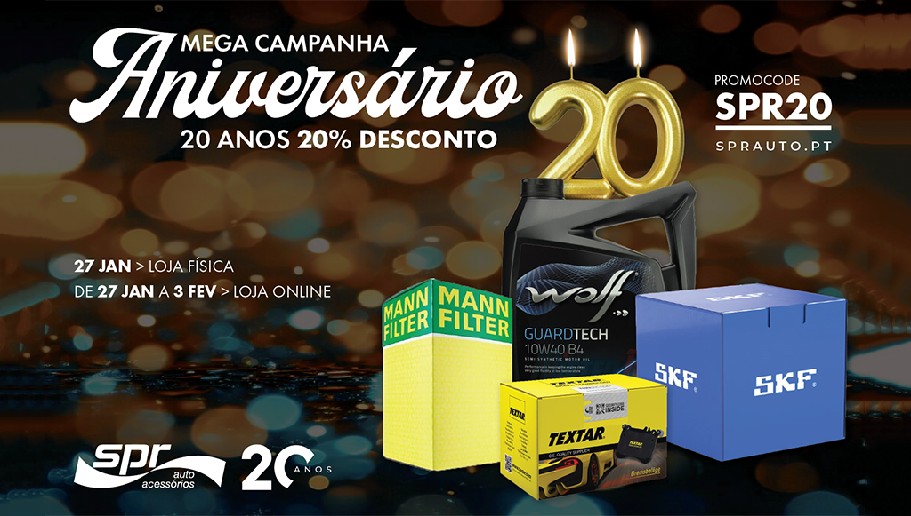 01 - SPR Auto celebra aniversario com 20 de desconto em toda a loja