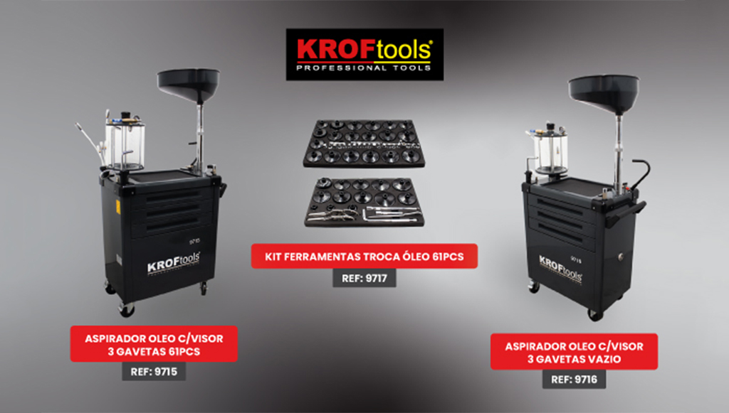 08 - KROFtools lanca dois aspiradores de oleo e kit de ferramentas