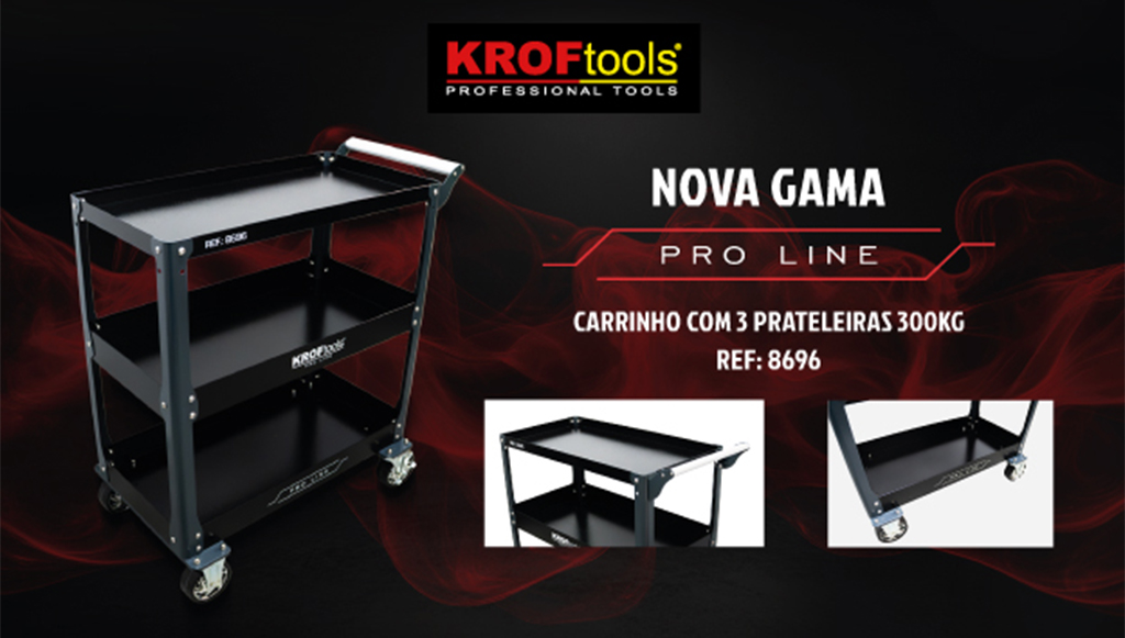 09 - KROFtools lanca carrinho Pro Line com capacidade ate 350 kg