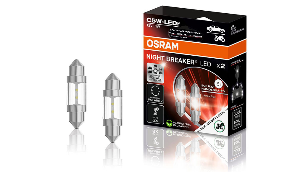 01 - ams OSRAM lanca LED C5W com homologacao ECE 1