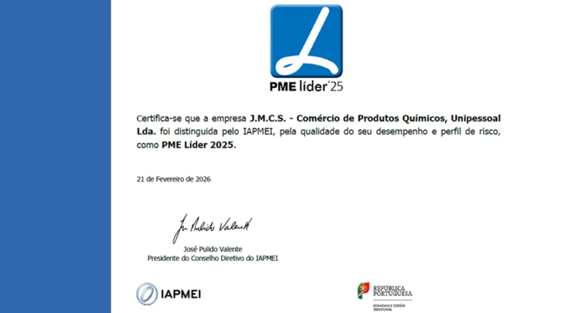 03 - JMCS distinguida com estatuto PME Lider 2025