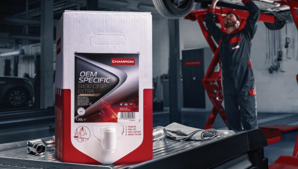 Produtos-Champion-Lubricants-transportados-na-nova-Bag-in-Box