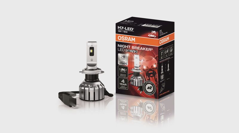 04 - OSRAM lanca Night Breaker LED H7 GEN 2 para motociclos